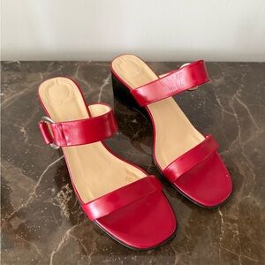 Casual Corner Red Wedge Shoes with Minimalist Design